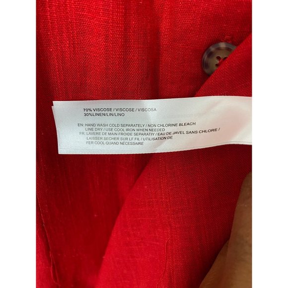 Band of Gypsies Linen Blend Jumpsuit Split Leg Burton Front Red Small NWT - Picture 11 of 15
